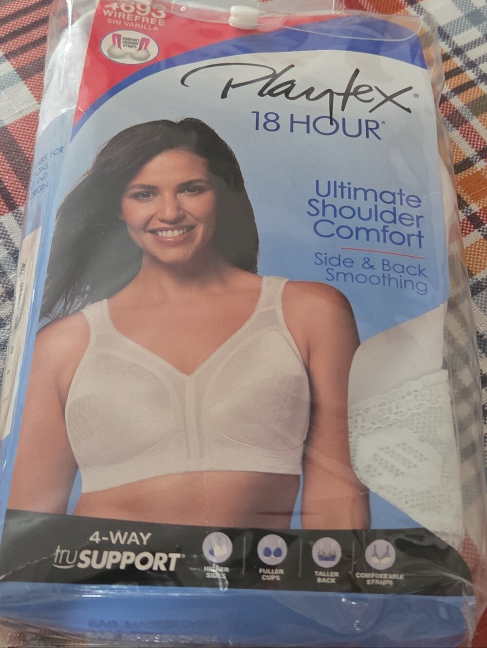 NEW Playtex 18 Hour Style# 4693 Size 42C Ultimate Shoulder Comfort WireFree Bra